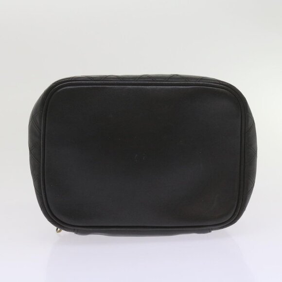 CHANEL Vanity Cosmetic Pouch Leather Black CC Auth - Picture 14 of 16